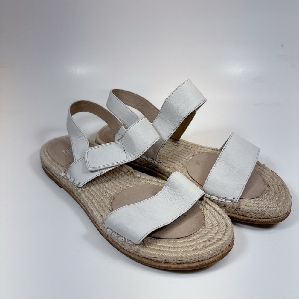 Eileen Fisher Womens 9 Max Espadrille Open Toe Leather Sandal White Color CN - Picture 3 of 10